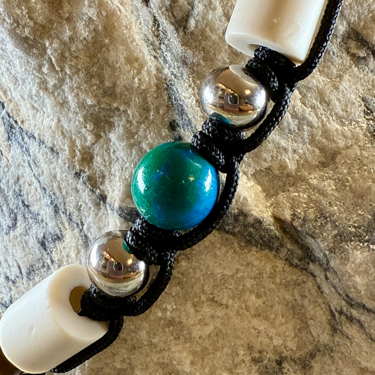 Azurite Chrysocolla EM Ceramic Collar